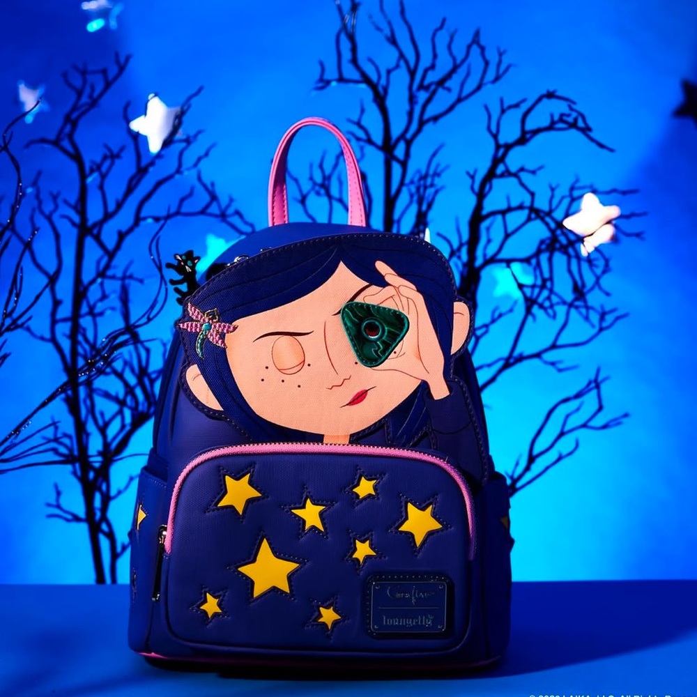 Loungefly Coraline Seeing Stone Glow in the Dark Stars Cosplay Mini Backpack